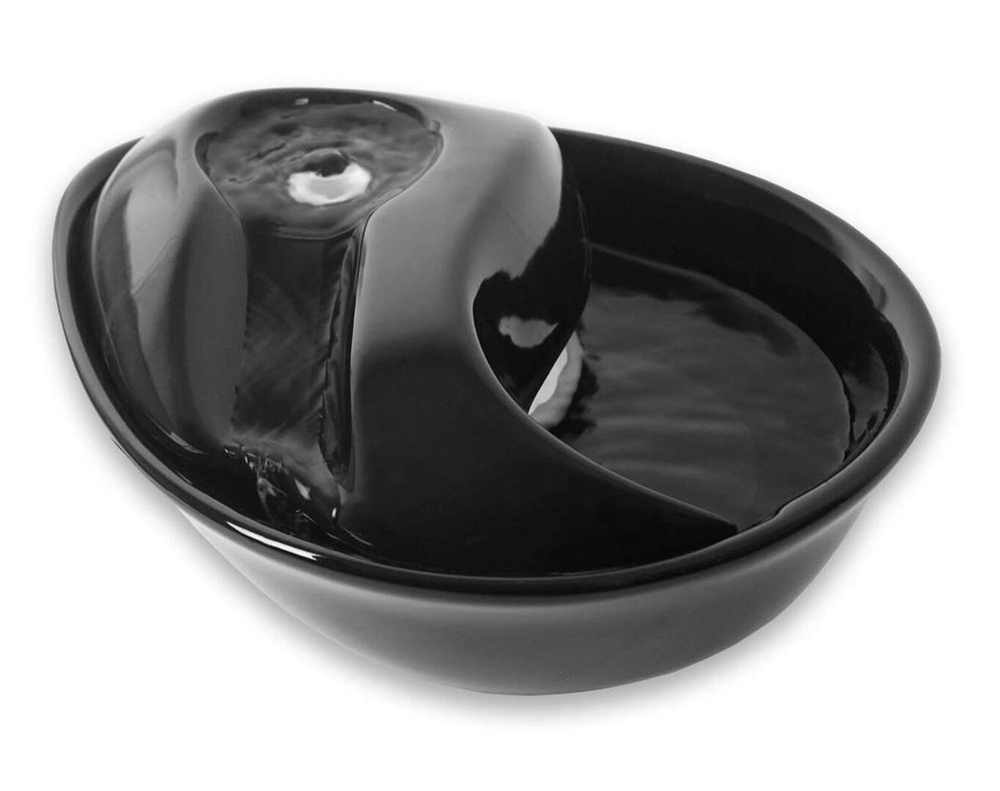 Pioneer Pet Ceramiczna fontanna Rain Drop Style czarna dla kotów i małych psów 1.78l