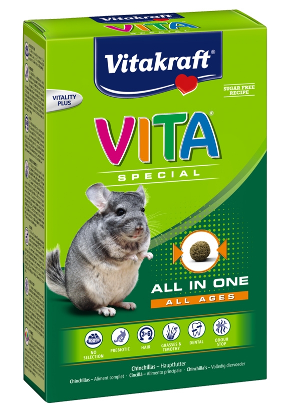 Vitakraft Vita Special Adult Regular (Szynszyla) pokarm dla dorosłych szynszyli granulat 0.6kg