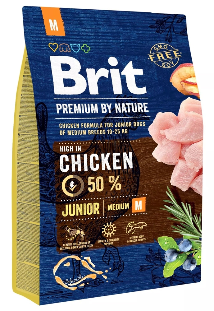 Brit Dog Premium By Nature Junior M szczenięta średnie rasy 3kg