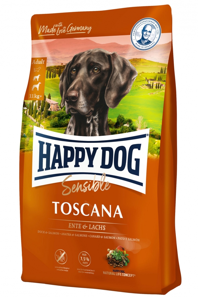Happy Dog Supreme Sensible Toscana z kaczką i łososiem 12.5kg