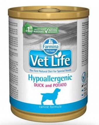 Zdjęcie Farmina Vet Life Dog Hypoallergenic puszka dla psa  kaczka i ziemniaki 300g