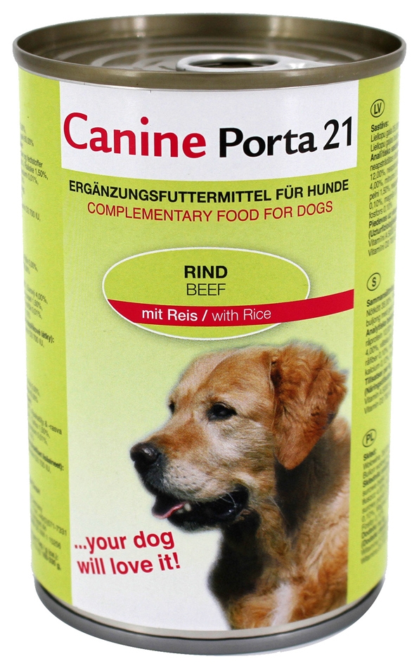 Canine Porta 21 Puszka dla psa wołowina z ryżem w galaretce 400g