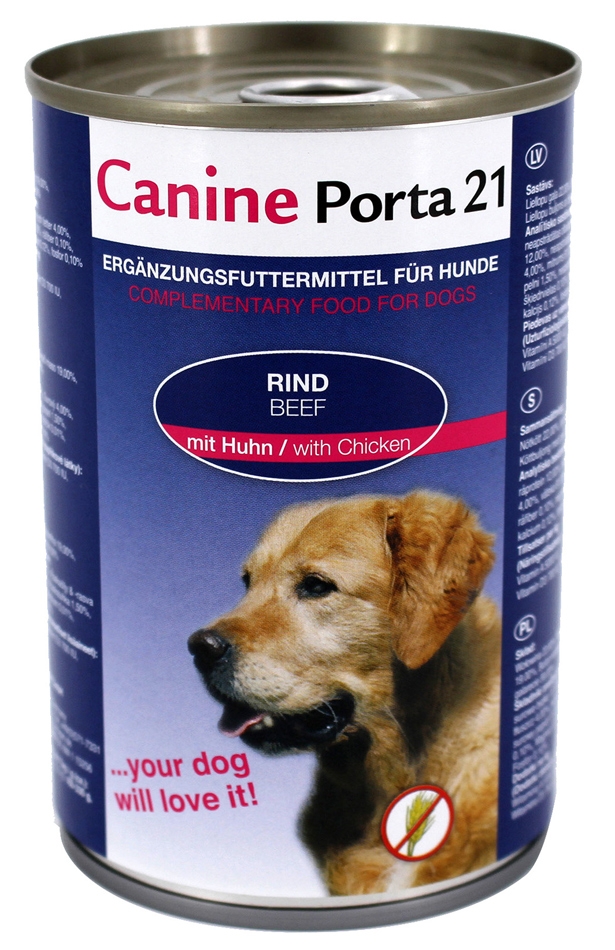 Zdjęcie Canine Porta 21 Puszka dla psa  wołowina z kurczakiem w galaretce 400g