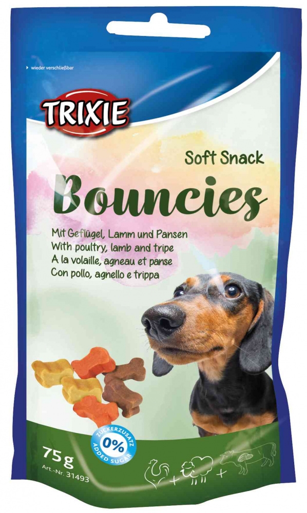 Trixie Bouncies miękkie kosteczki dla małych psów i szczeniąt 75g
