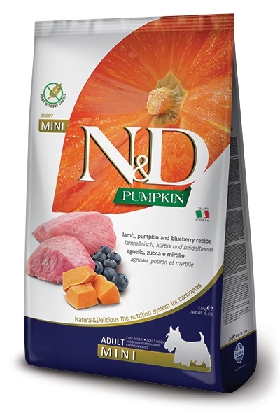 Farmina N&D Grain Free Pumpkin Dog Adult Mini jagnięcina, dynia i borówki 800g