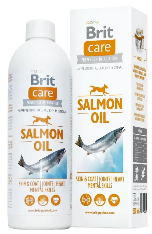 Brit Care Olej z łososia dodatek do karmy dla kotów i psów 250ml