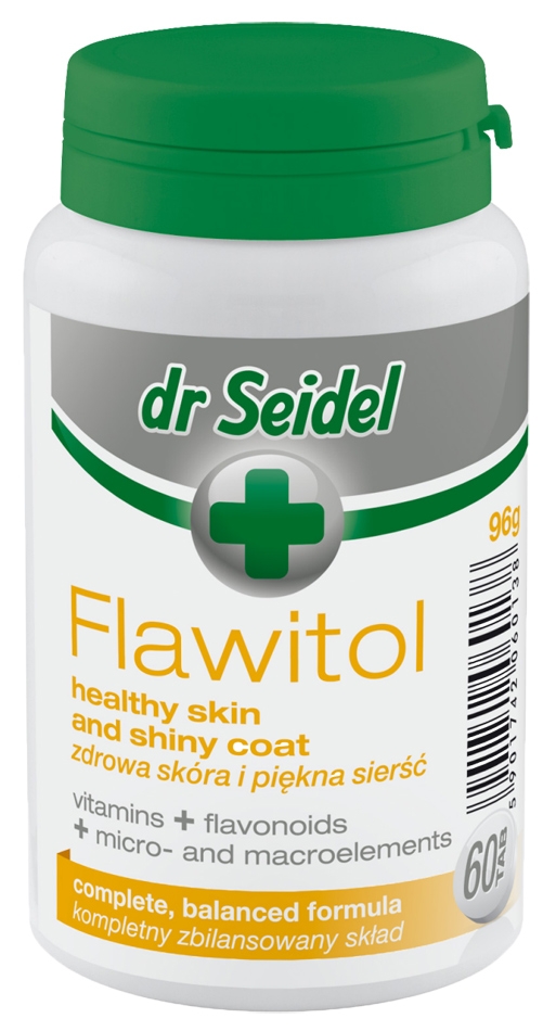 Zdjęcie dr Seidel Flawitol w tabletkach  dla zdrowej skóry i pięknej sierści 200 szt.