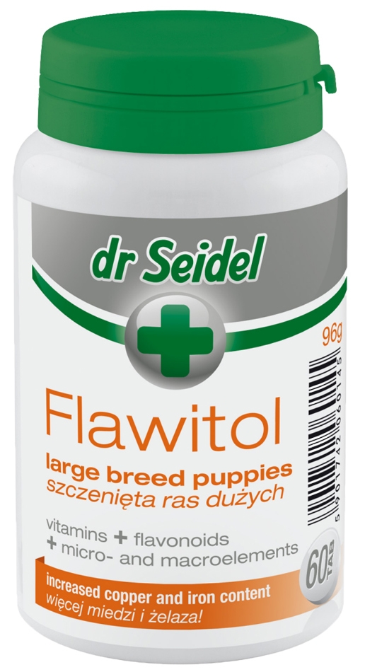 Z laboratorium dr Seidla Flawitol w tabletkach dla szczeniąt ras dużych 60 szt.