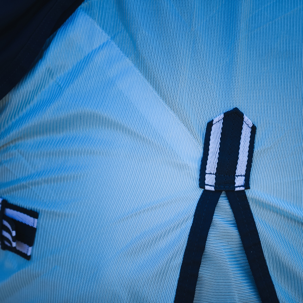 Zdjęcie Horze Derka siatkowa Freja z kapturem  jasny błękit 
