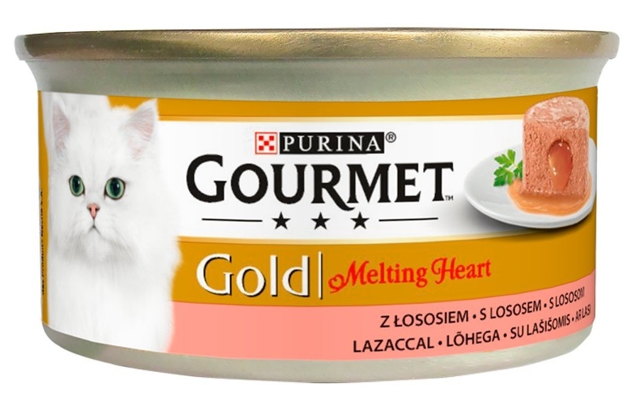 Gourmet Gold Melting Heart pasztet z nadzieniem z sosu z łososiem 85g