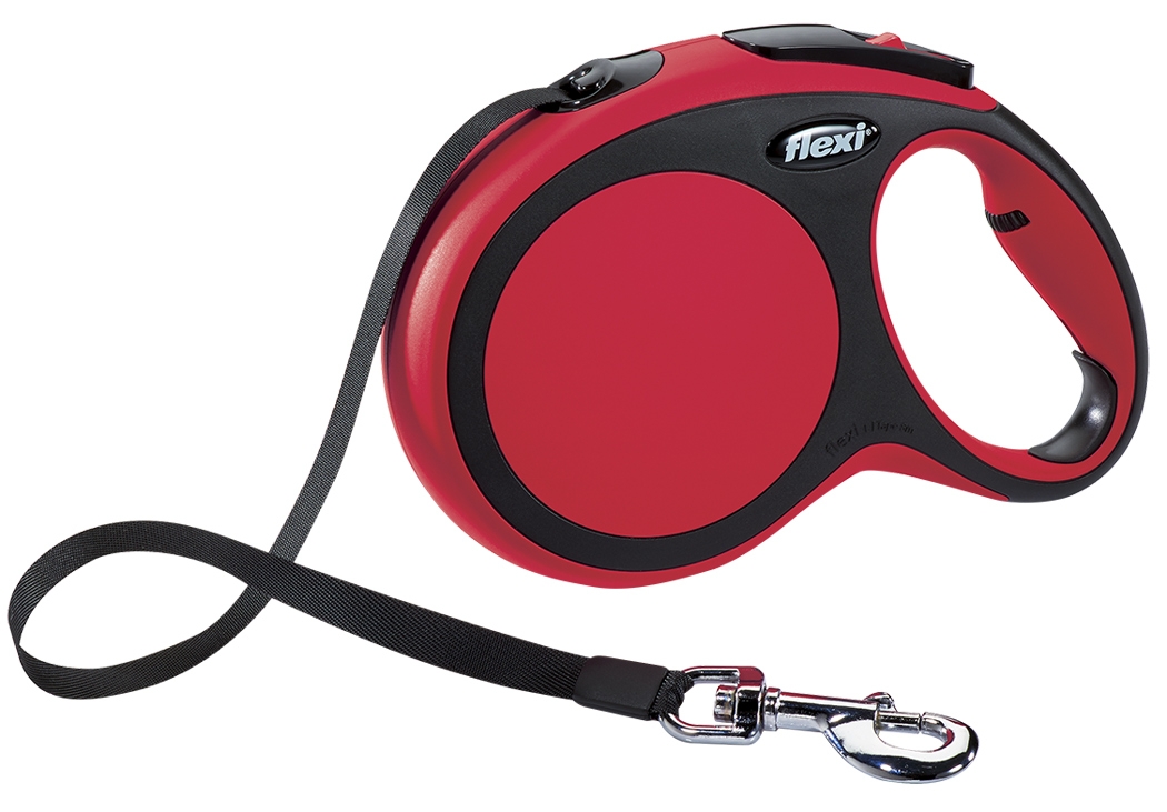 Zdjęcie Flexi New Comfort L smycz automatyczna (do 50kg) czarno-czerwona taśma 8m