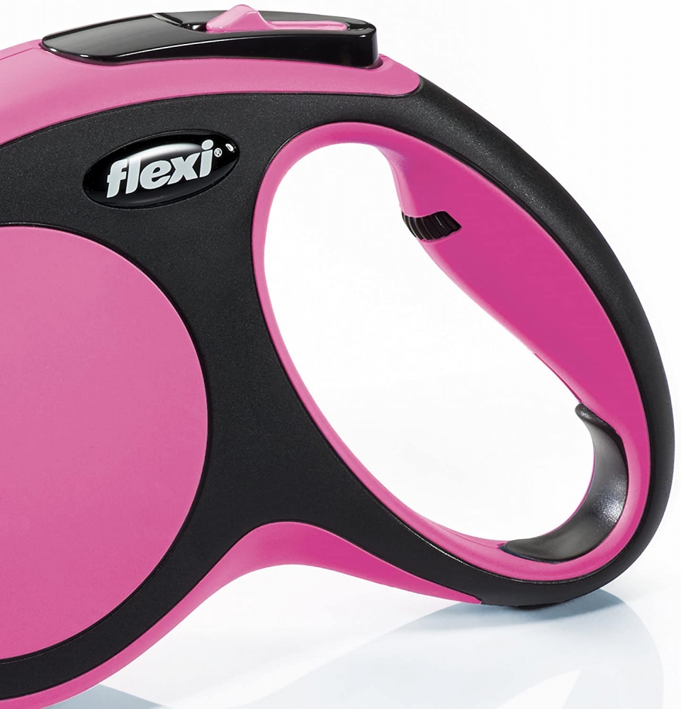 Zdjęcie Flexi New Comfort L smycz automatyczna (do 50kg) różowa-czarna taśma 8m