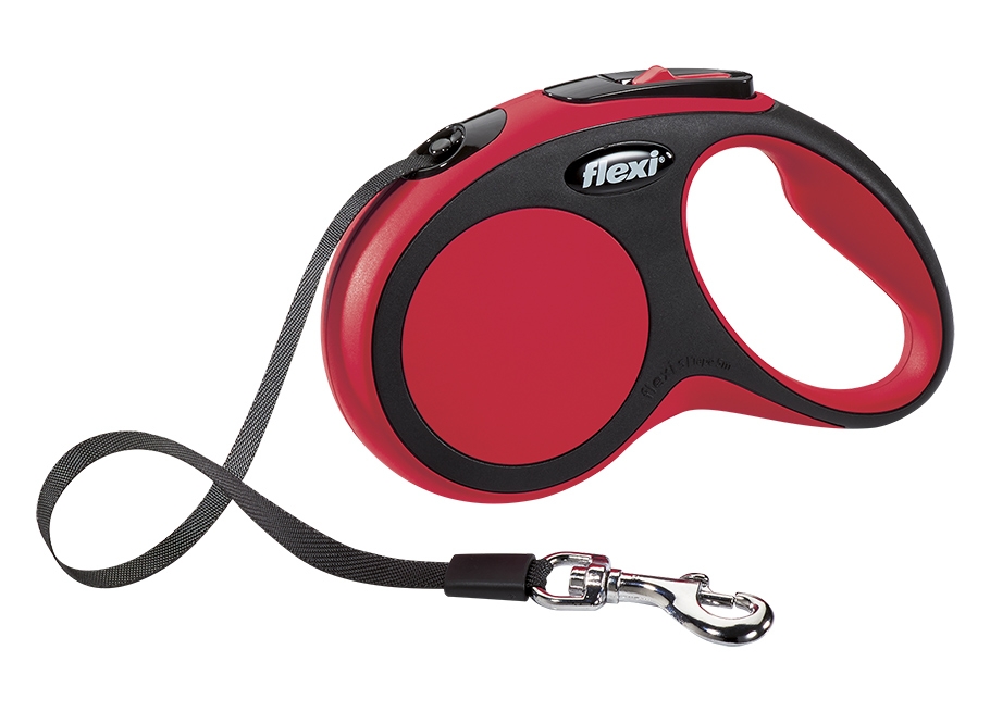 Zdjęcie Flexi New Comfort XS smycz automatyczna (do 12kg) czarno-czerwona taśma 3m