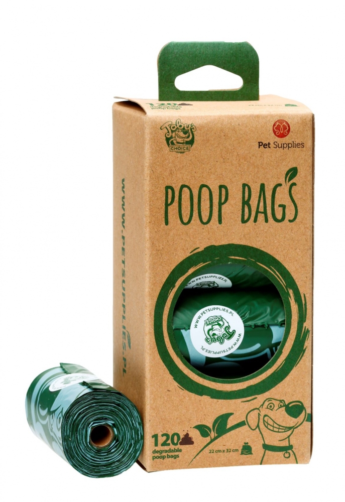 Zdjęcie Toby's Choice Poop Bags biodegradowalne torebki na odchody  zielone, bezzapachowe 120 szt.