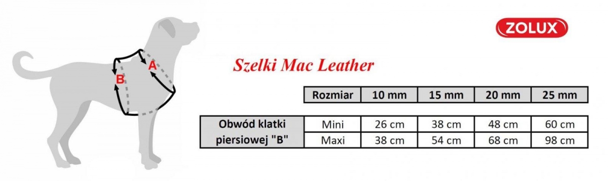 Zdjęcie Zolux Szelki skórzane Mac Leather szer. 25 mm   60-98 cm