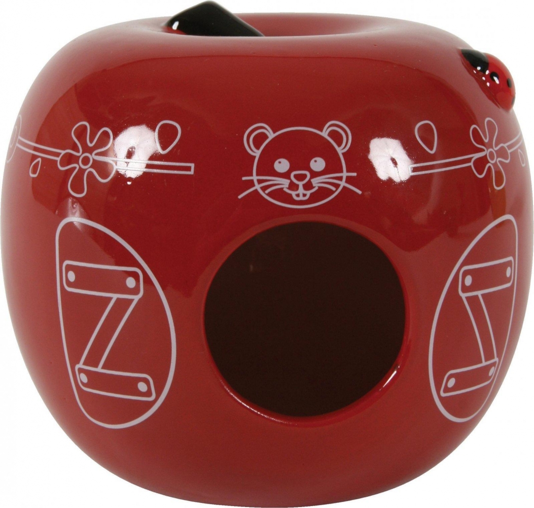 Zdjęcie Zolux Domek ceramiczny Jabłko dla gryzoni  czerwony 135x135x125 cm