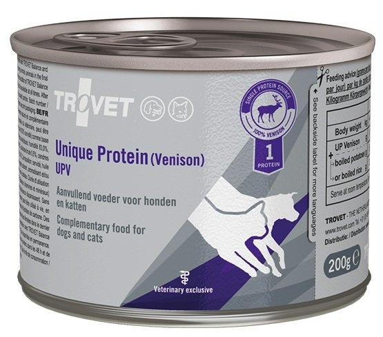 Trovet UPV (unique protein venison) puszka dla psa i kota 200g
