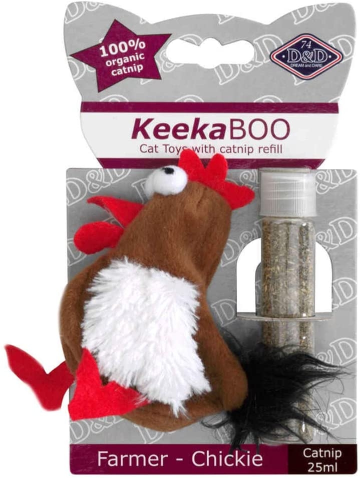 D & D KeekaBoo zabawka z kocimiętką Farmer Chickie 9 cm