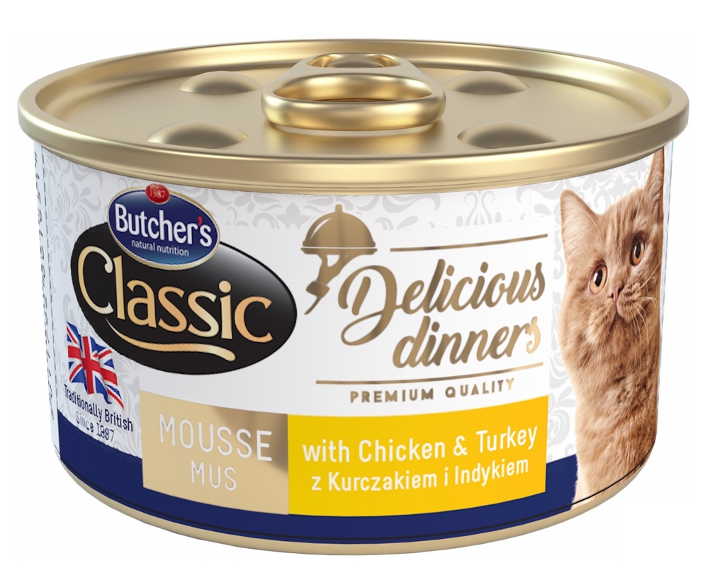 Butcher’s Delicious Dinner puszka dla kota  z kurczakiem i indykiem 85g
