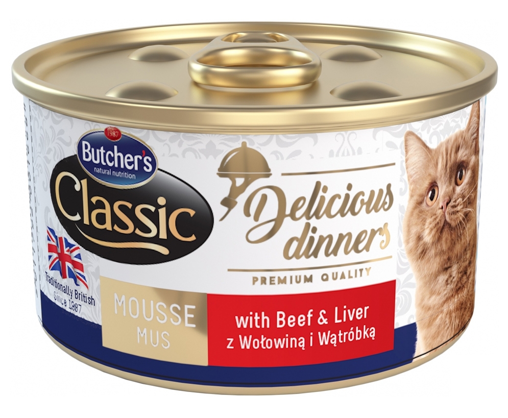 Zdjęcie Butcher's Delicious Dinner puszka dla kota   z wołowiną i wątróbką 85g