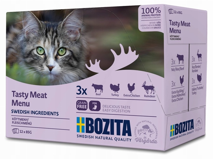 Bozita Multibox saszetek dla kota z mięsem 12x 85g