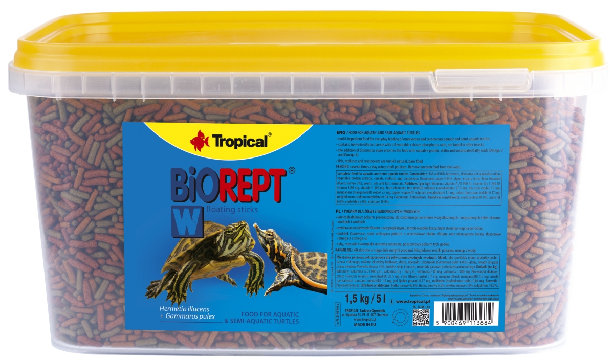 Tropical Biorept W pokarm dla żółwi wodnych wiaderko 5000ml