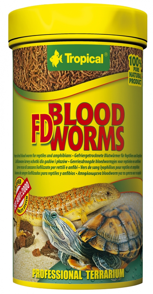 Tropical Blood Worms liofilizowane larwy ochotki dla gadów i płazów w puszce 100ml