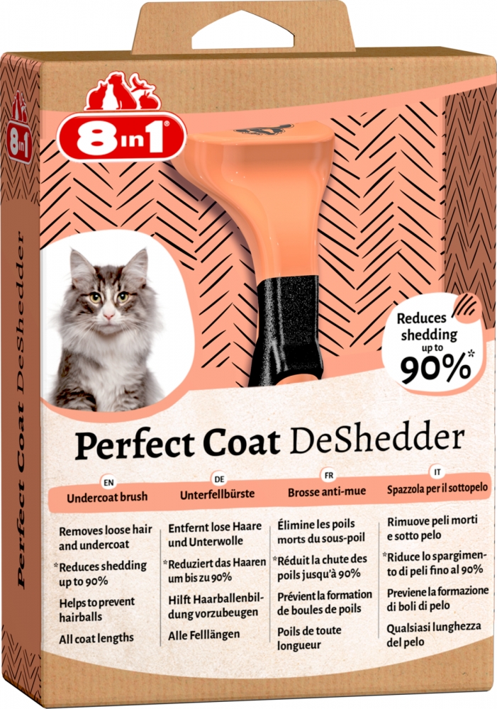 Zdjęcie 8in1 Perfect Coat DeShedder Cat zgrzebło do wyczesywania podszerstka dla kota  4.5 cm