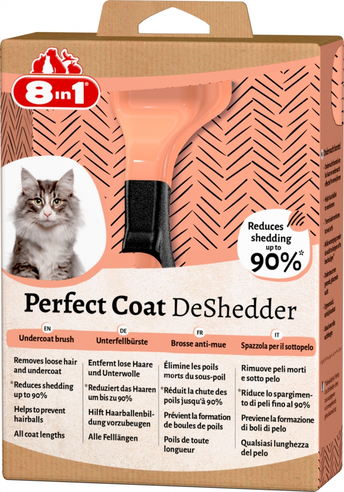 Zdjęcie 8in1 Perfect Coat DeShedder Cat zgrzebło do wyczesywania podszerstka dla kota  4.5 cm