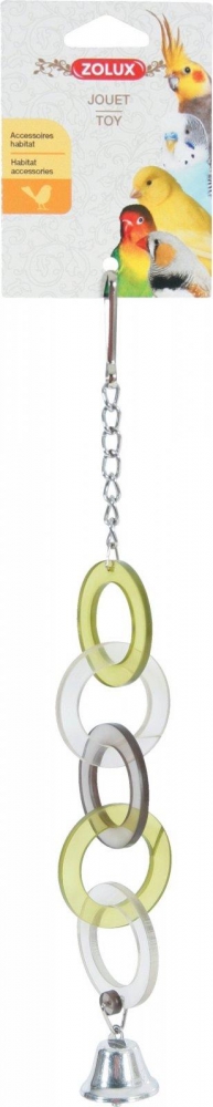 Zolux Zabawka akrylowa pierścienie z dzwoneczkiem dla papug 5 x 50 x 30 cm
