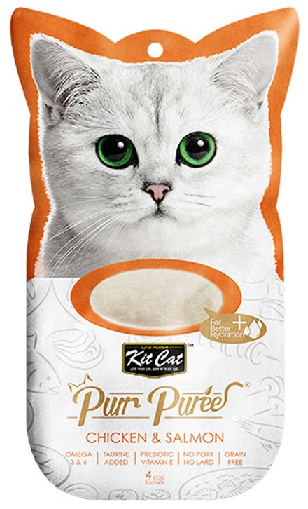 Kit Cat PurrPuree przysmaki dla kotów Kurczak & Łosoś 4x15g