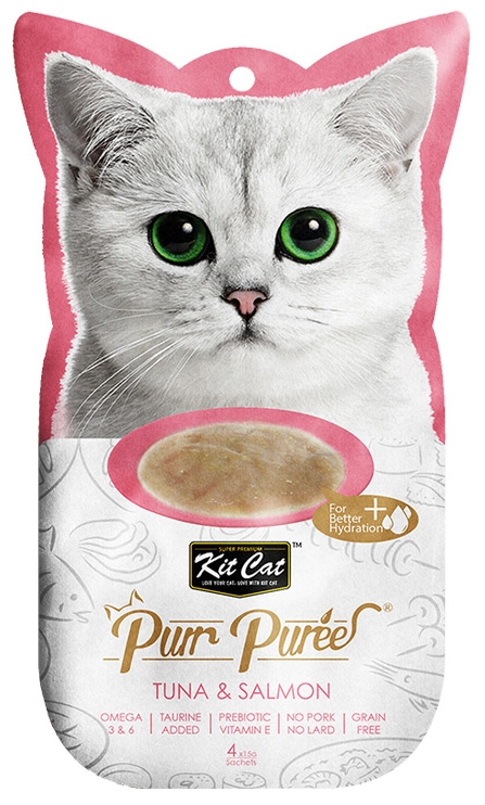 Kit Cat PurrPuree przysmaki dla kotów Tuńczyk & Łosoś 4x15g