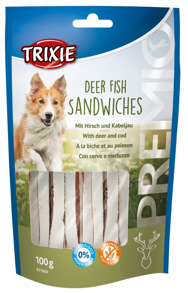 Trixie Premio Deer Fish Sandwiches przysmak dla psa z jeleniem i dorszem 100g