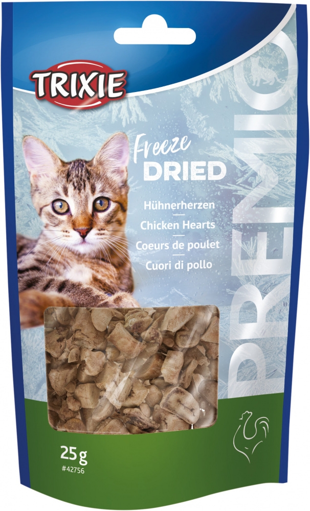 Trixie Premio Freeze Dried przysmaki dla kota liofilizowane serca z kurcząt 25g