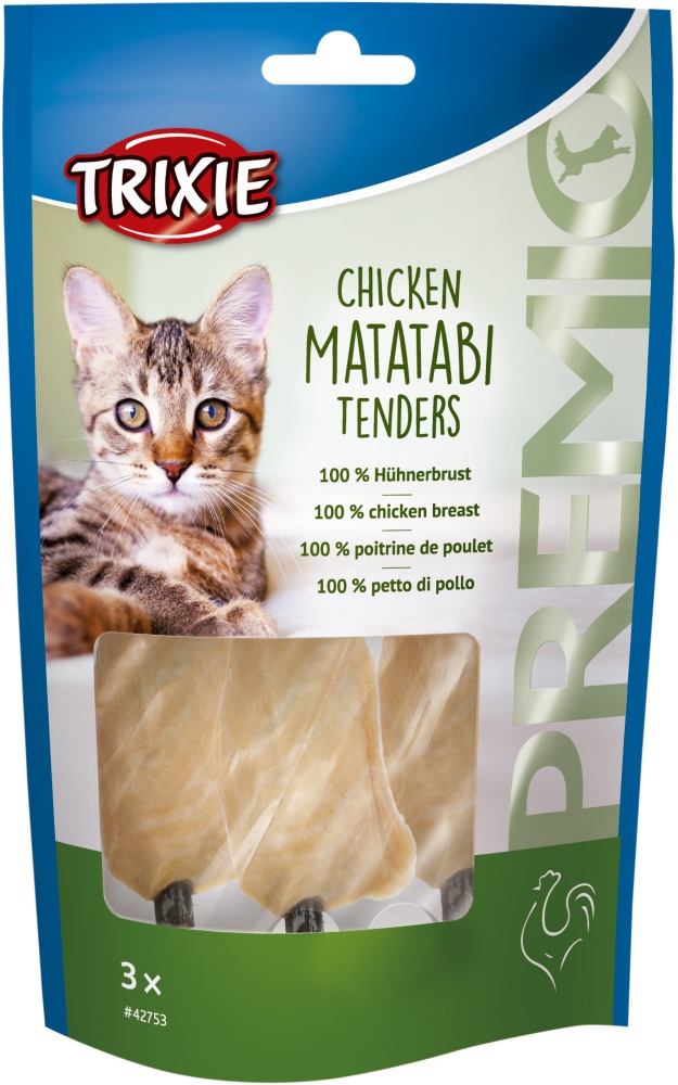 Trixie Chicken Matatabi Tenders przysmaki dla kota filet z kurczaka na patyczku matatabi 3 szt., 55g