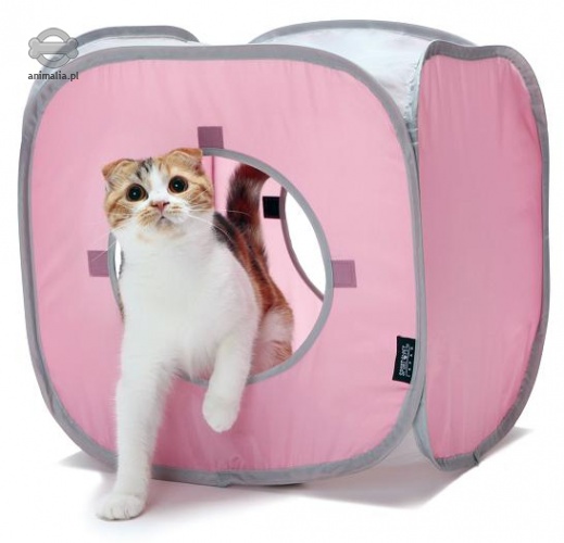Zdjęcie Sport Pet Designs Kitty Play Cube kryjówka domek dla kota  różowy 38 x 38 x 38 cm