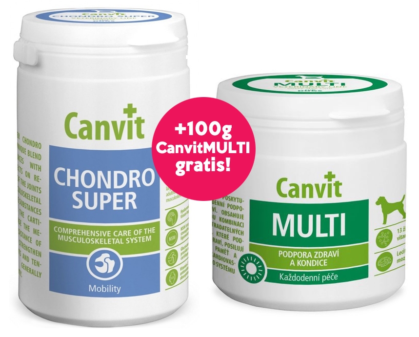 Canvit Chondro Super 230g + Multi 100g GRATIS! tabletki 230g + 100g