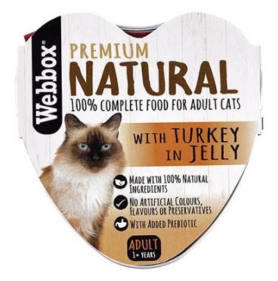 Webbox Premium Natural tacka dla kota  z indykiem w galaretce 85g