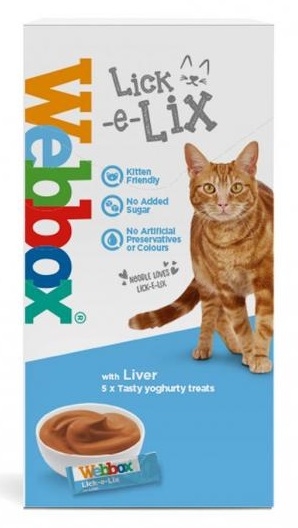 Webbox Lick-e-Lix jogurtowy przysmak dla kota z wątróbką 5x10g