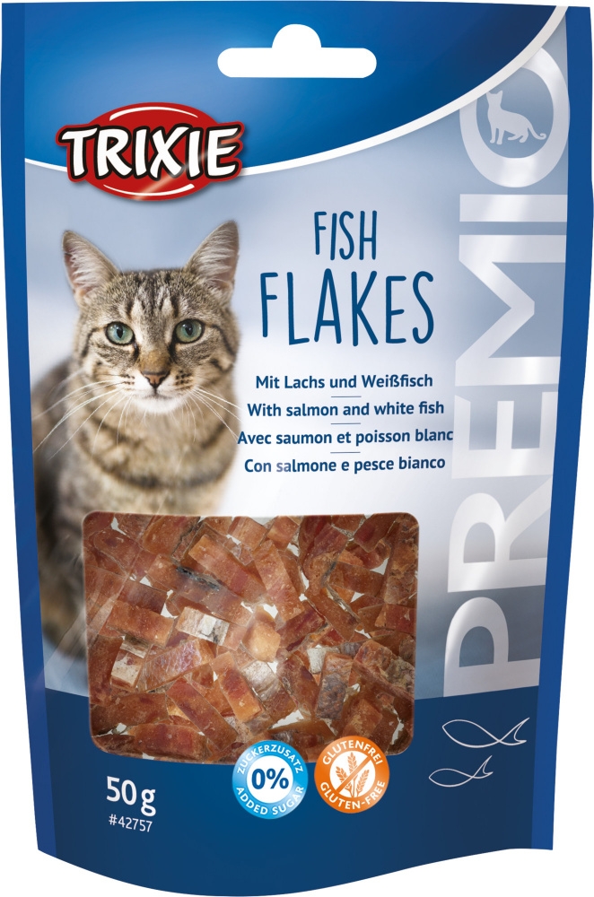 Trixie Premio Fish Flakes dla kota z łososia i białych ryb 50g