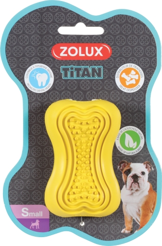 Zolux Kość kauczukowa dla psa Titan S (mała) żółta