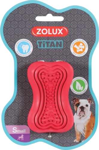 Zdjęcie Zolux Kość kauczukowa dla psa Titan S (mała)  czerwona 