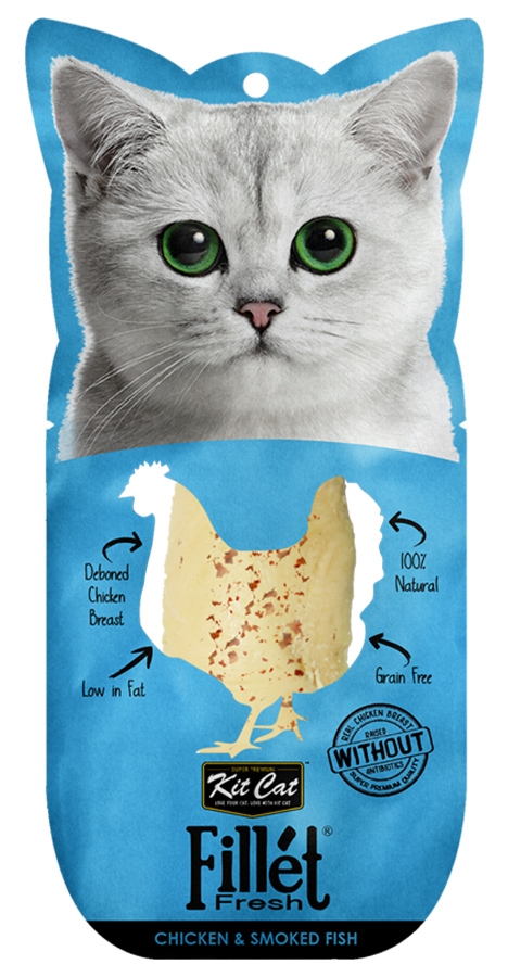 Kit Cat Fillet Fresh przysmak dla kota Grillowany Kurczak & Wędzona Ryba 30g