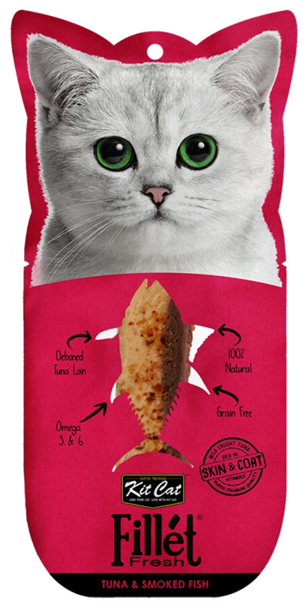 Zdjęcie Kit Cat Fillet Fresh przysmak dla kota  Grillowany Tuńczyk & Wędzona Ryba 30g
