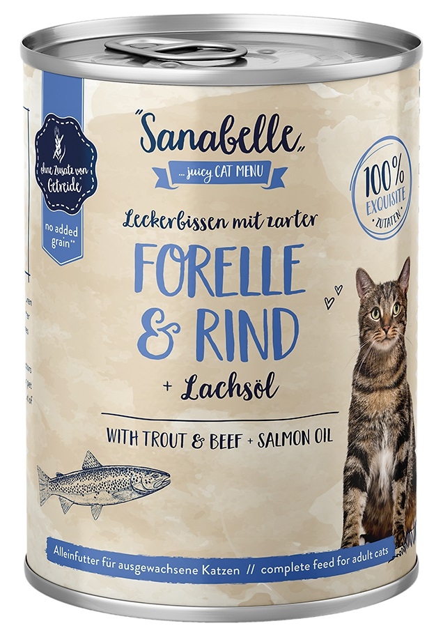 Sanabelle Adult Cat Menu puszka dla kota z pstrągiem i wołowiną 400g