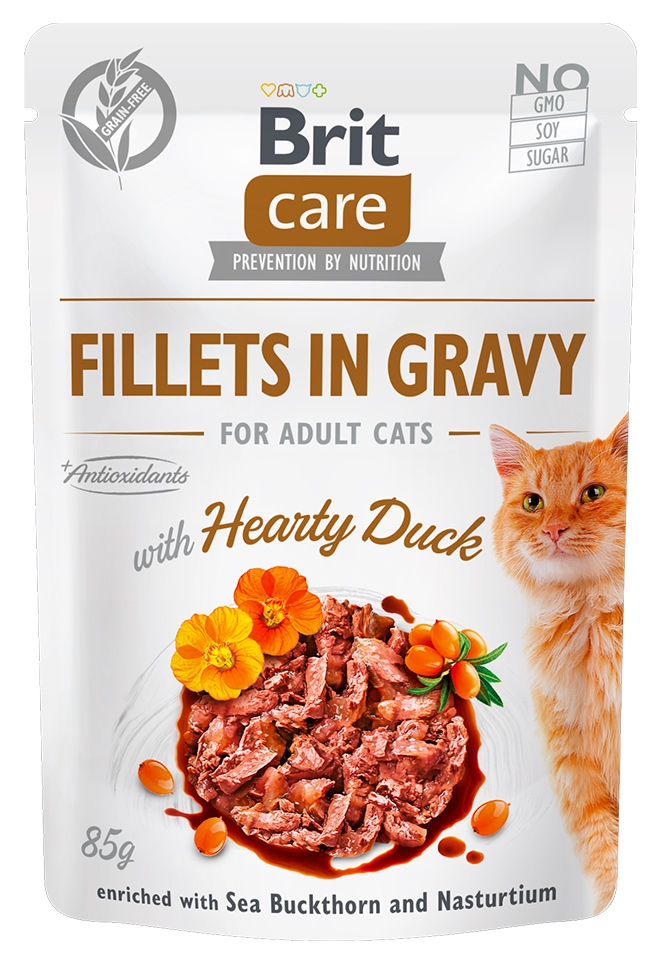 Brit Care Cat Fillets in Gravy saszetka dla kota hearthy duck 85g