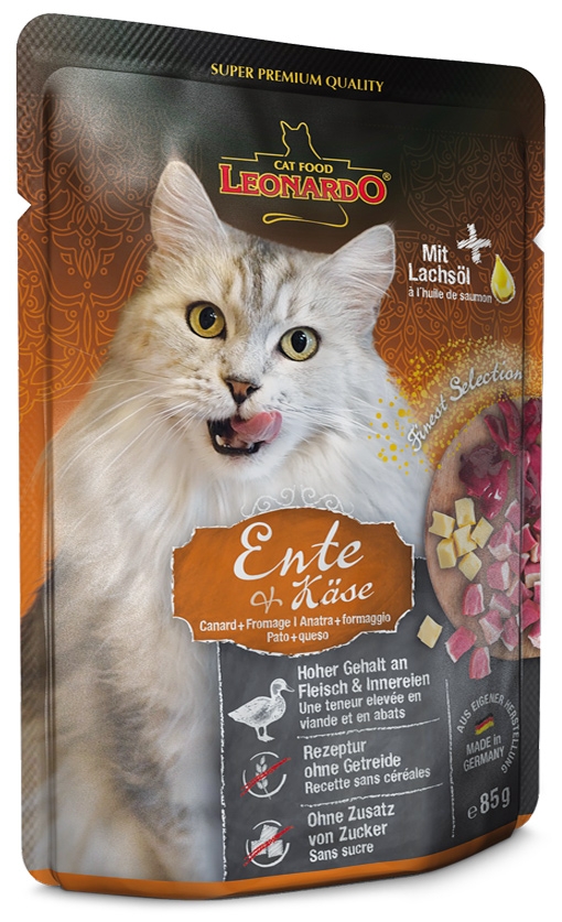 Zdjęcie Leonardo Finest Selection saszetka dla kota  kaczka i ser 85g