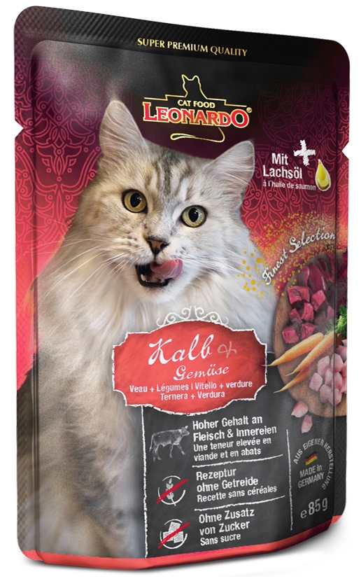 Zdjęcie Leonardo Finest Selection saszetka dla kota  cielęcina i warzywa 85g
