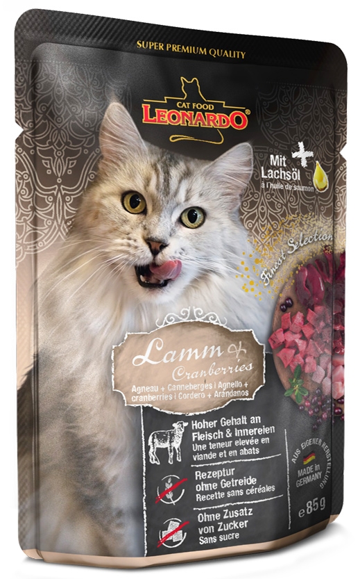 Zdjęcie Leonardo Finest Selection saszetka dla kota  jagnięcina i żurawina 85g