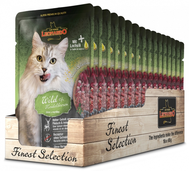 Zdjęcie Leonardo Finest Selection saszetka dla kota  dziczyzna i jagody 85g